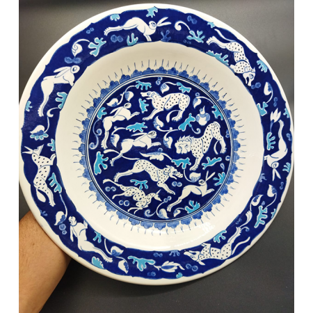 40 cm Çini Tabak Kobalt Mavisi