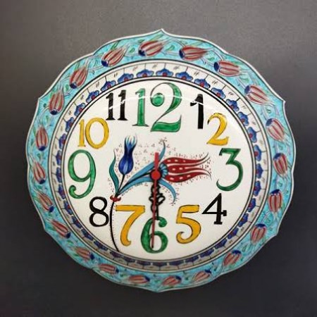 30 cm Lale Desenli Çini Saat