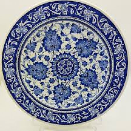 42 cm Lotus Motifli Çini Tabak