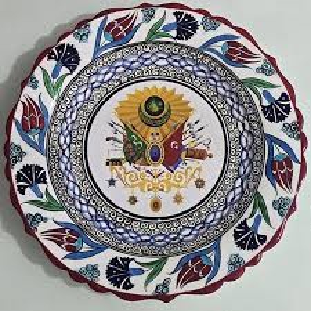 Çini Tabak Osmanlı Arması (30 cm)