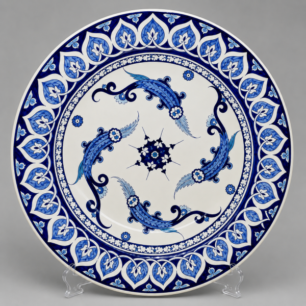 32 cm Balık Motifli Çini Tabak 32 cm Balık Motifli Çini Tabak