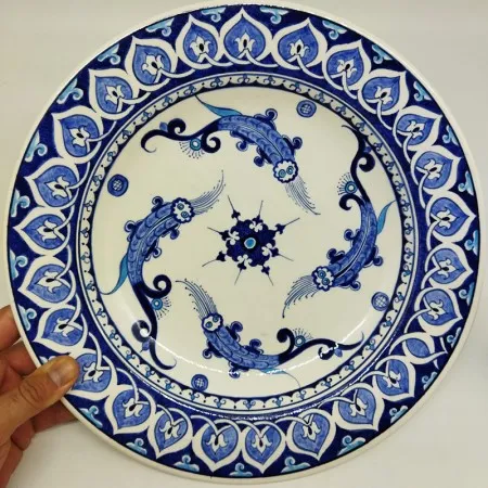 32 cm Balık Motifli Çini Tabak