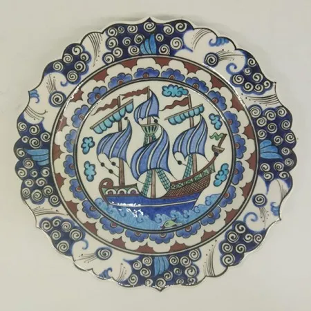 25 cm Kalyonlu Çini Tabak