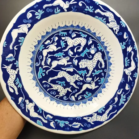 40 cm Çini Tabak Kobalt Mavisi