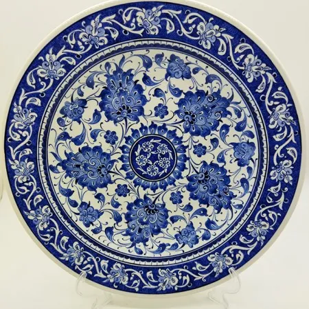 42 cm Lotus Motifli Çini Tabak