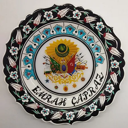 Osmanlı Tuğralı Çini Tabak 30 cm