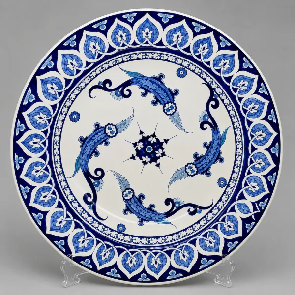 32 cm Balık Motifli Çini Tabak 32 cm Balık Motifli Çini Tabak