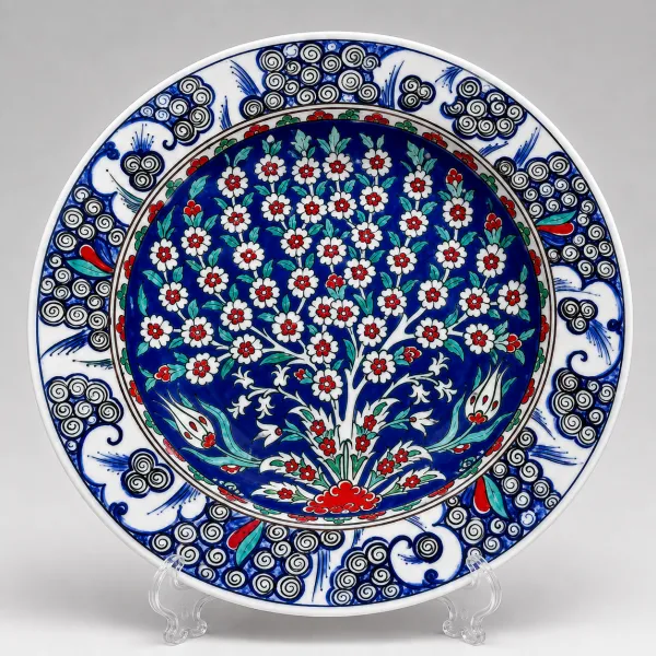 30 cm Hayat Ağacı Motifli Çini Tabak 30 cm Hayat Ağacı Motifli Çini Tabak