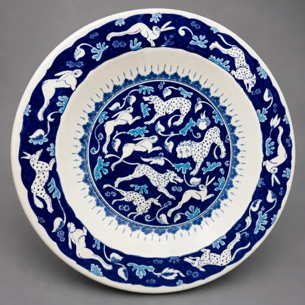 40 cm Çini Tabak Kobalt Mavisi 40 cm Çini Tabak Kobalt Mavisi