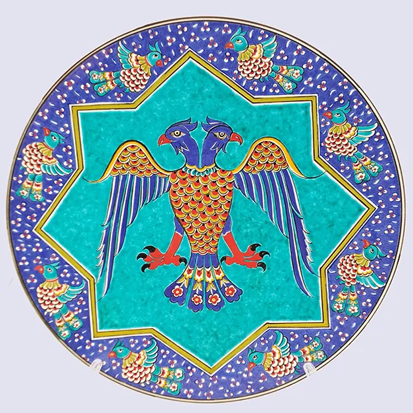 Selçuklu Çift Başlı Kartal Figürlü Çini Özel Koleksiyon Selçuklu Çift Başlı Kartal Figürlü Çini Özel Koleksiyon